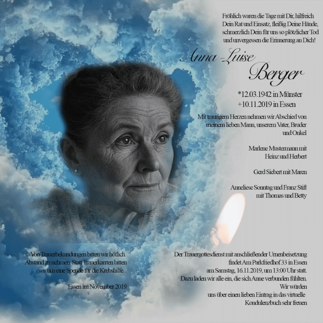 Kondolenz, Bestatter