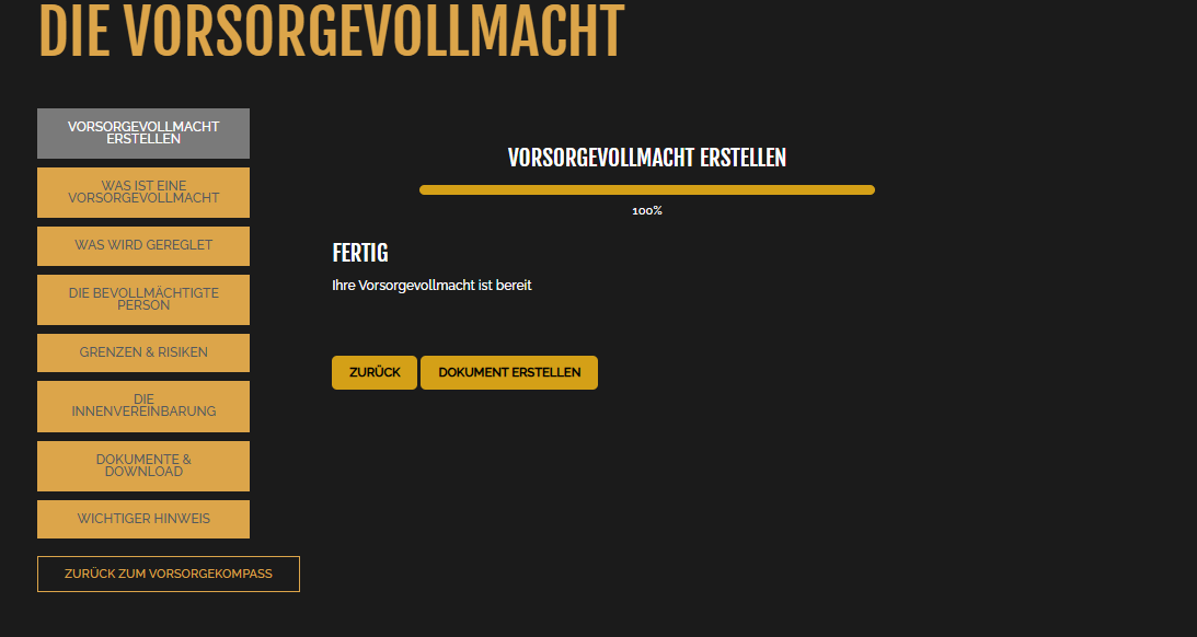 Vorsorgevollmacht Wizard Schritt 5